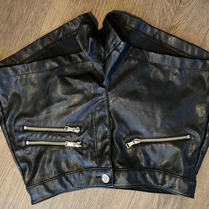 Leather shorts